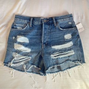 Free People Distressed Denim Shorts